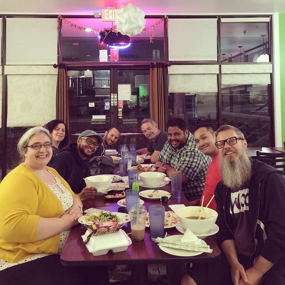Team bonding over Thai.