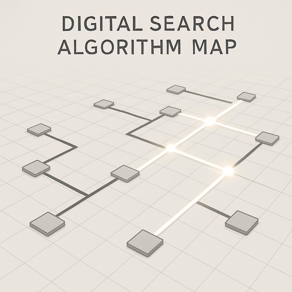 Digital search algorithm map.