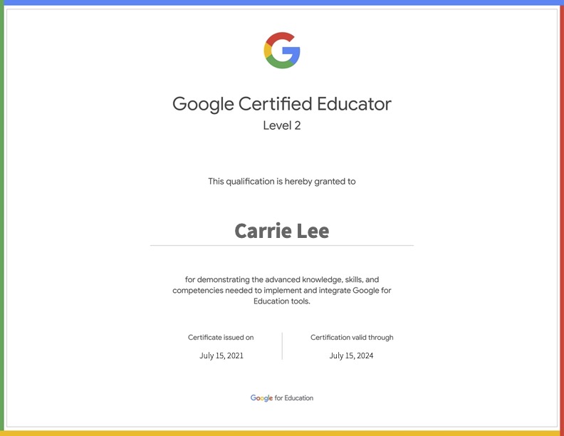 Google Level 2 Certified Educator