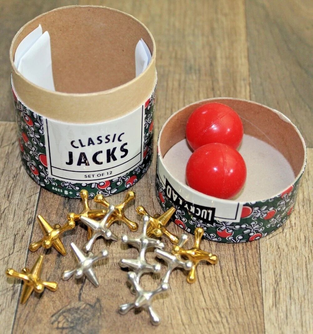 Lucky Lad Classic Jacks and Ball Set of 12 Kids Game