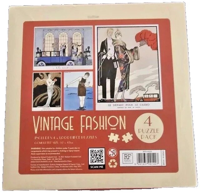Robert Frederick Vintage Fashion 4-pack of 1000 pc jigsaw puzzles