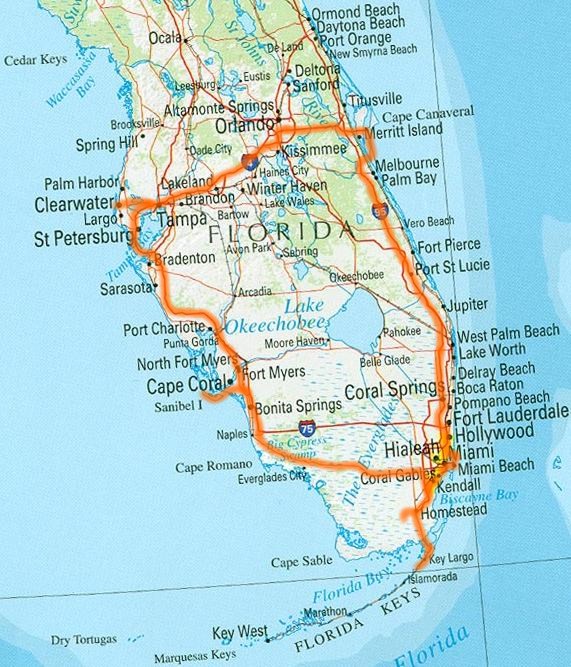Where S South Florida At Evelyn Morgan Blog Map 