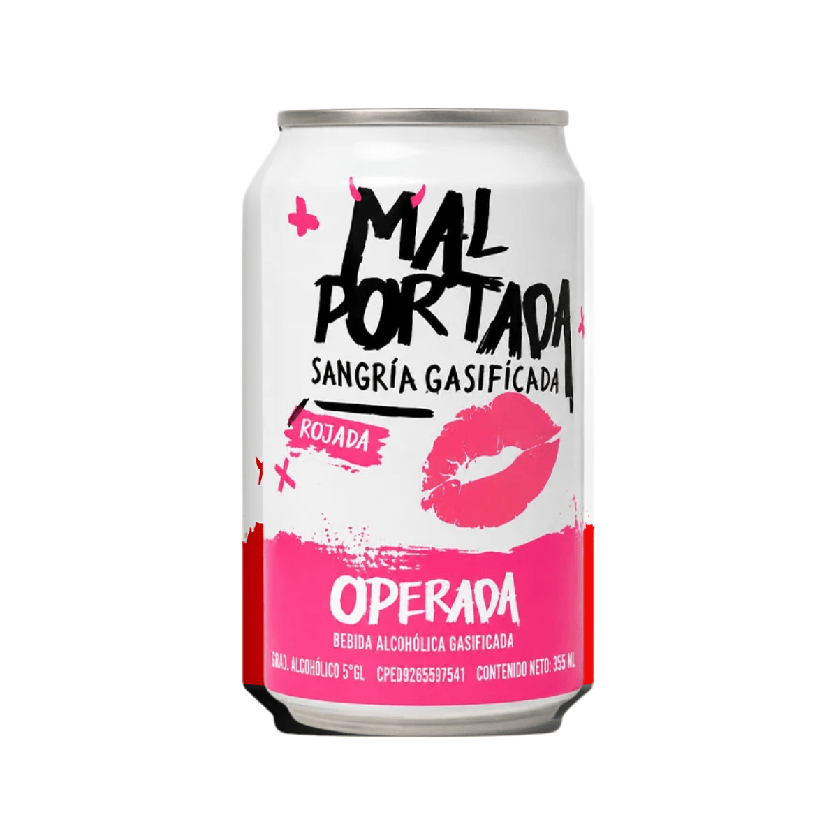 Sangria Mal Portada Gasificada Rosada Lata 355ml