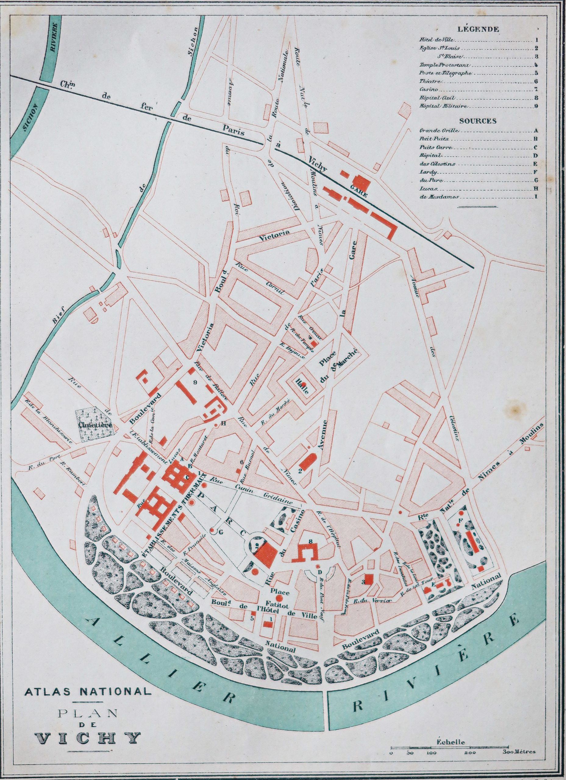 Plan De Vichy Avec Nom Des Rues Plan ancien de la ville de Vichy - cartes-livres-anciens.com