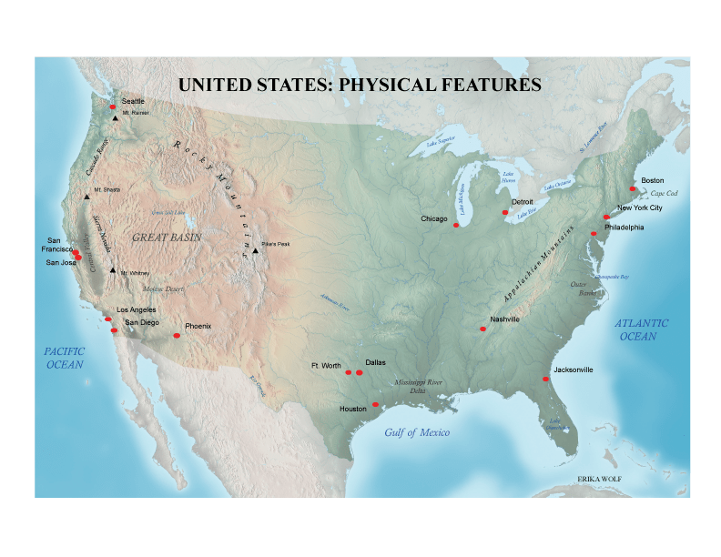 United States Map With Physical Features Rugged Jupiter Cartography Lab4map 
