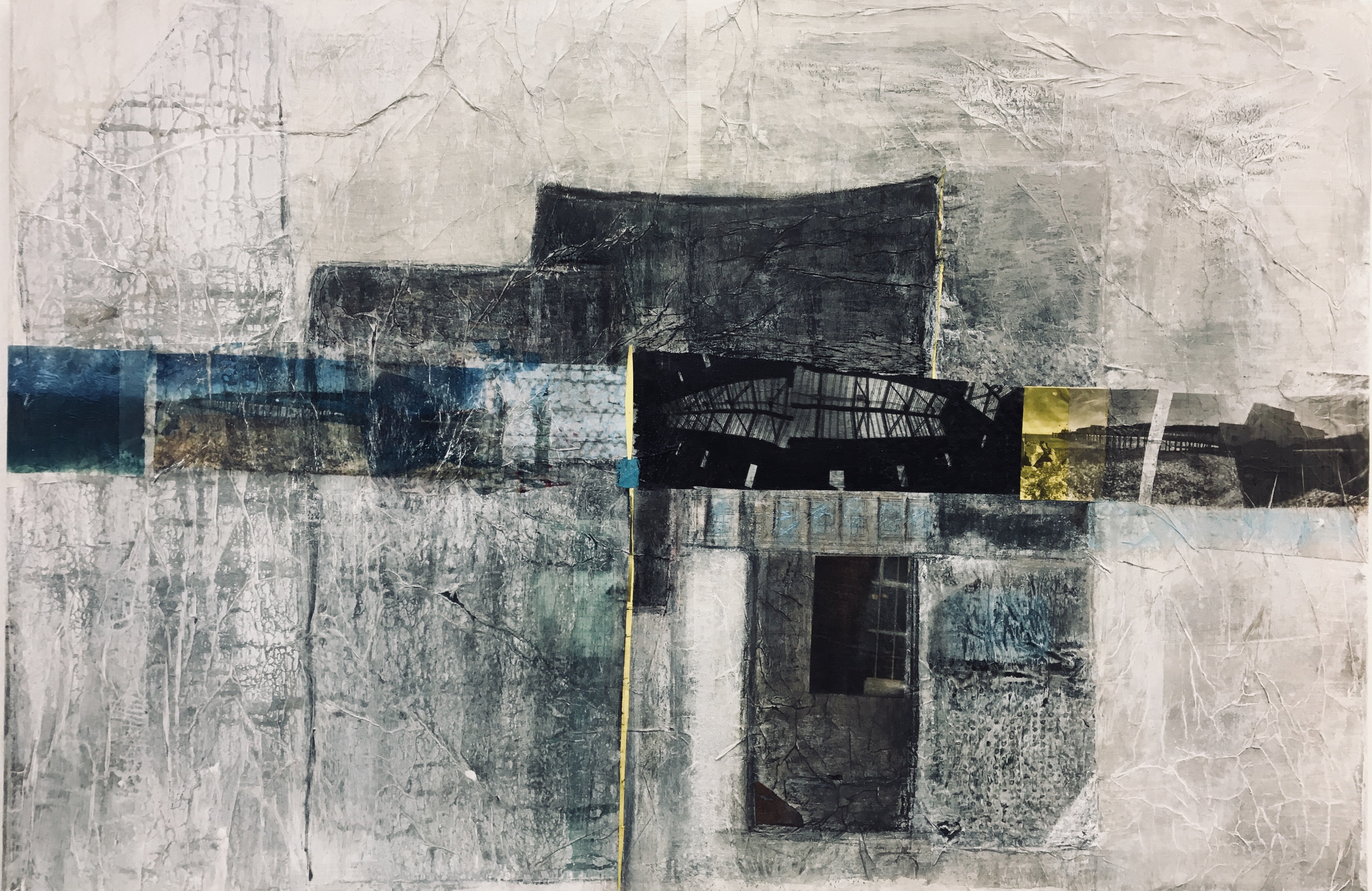 'Across' mixed media: exhibited at The Old Biscuit Factory.