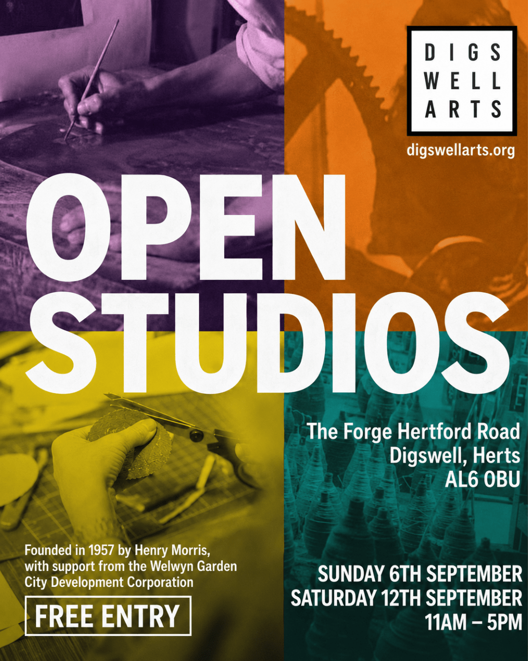OPEN STUDIO EVENT September 6th and 12th. At The Forge Digswell.