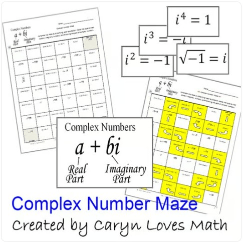 Teaching imaginary numbers — Complex Numbers Maze Activity free resource