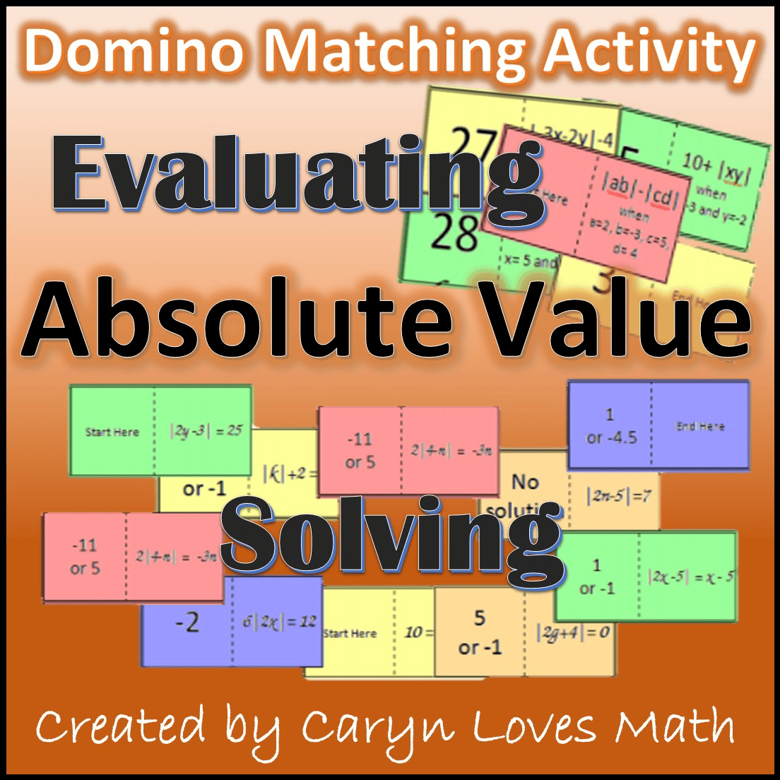 Absolute Value Dominoes activity cover