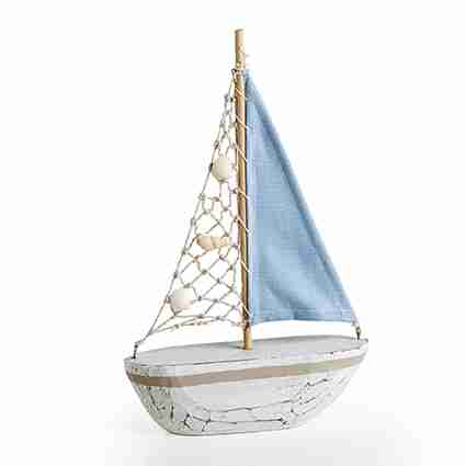 Set Di 4 Modellini Di Barche A Vela In Legno Vintage, Decorazione Nautica Per Casa, Altezza 4,4 Cm