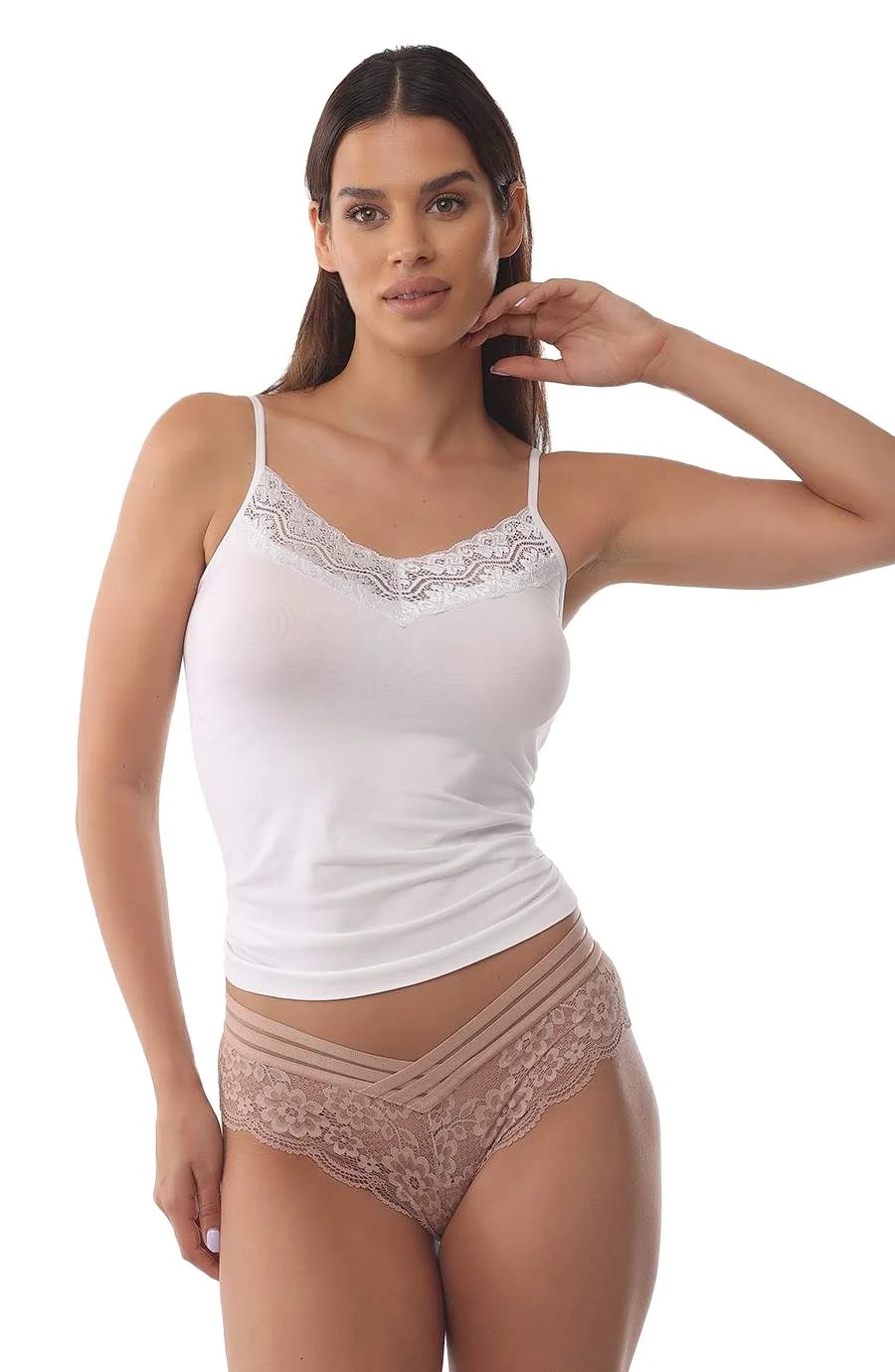 ΓΥΝΑΙΚΕΙΟ ΣΛΙΠ BRAZIL ΜΕ ΔΑΝΤΕΛΑ SEBASTIANA BEIGE J-21