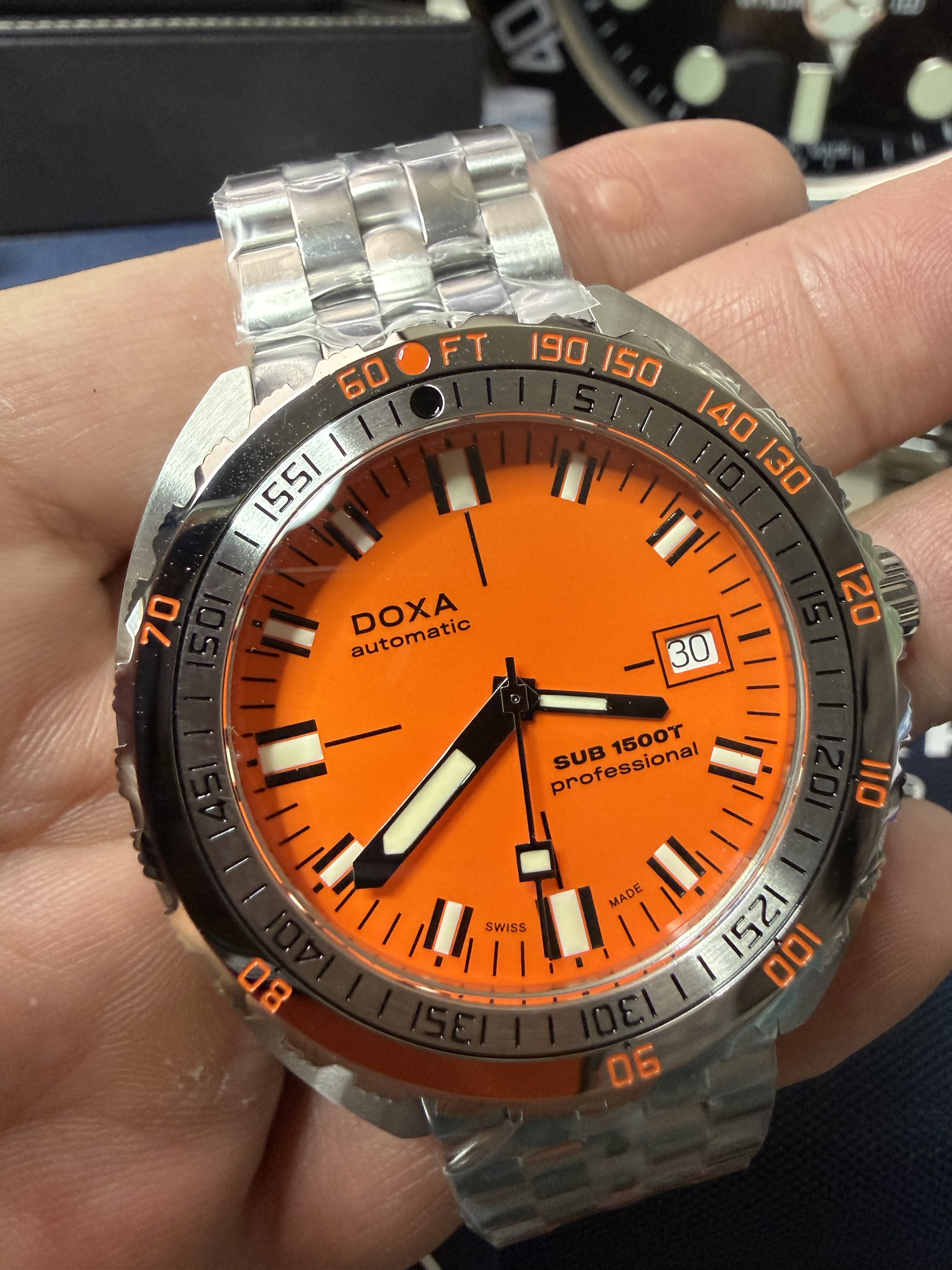 DOXA 手巻き 稼動品 Doxa 45mm SUB 1500T Professional Orange Dial // Full Set (Box