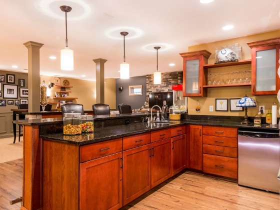 FULL BASEMENT REMODEL WITH BAR & GAMING AREA