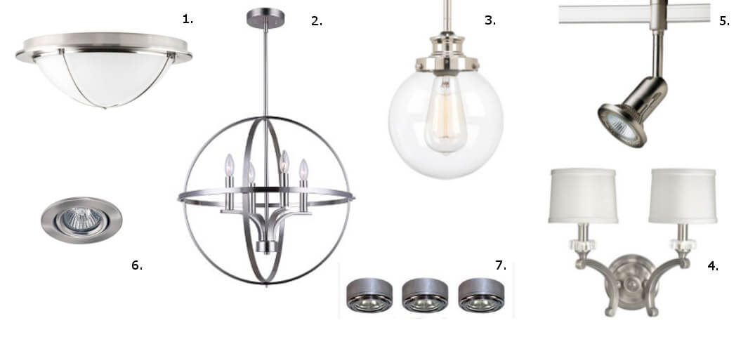 Choosing Finishing Touches for your Kitchen Remodel 2 lighting fixture types