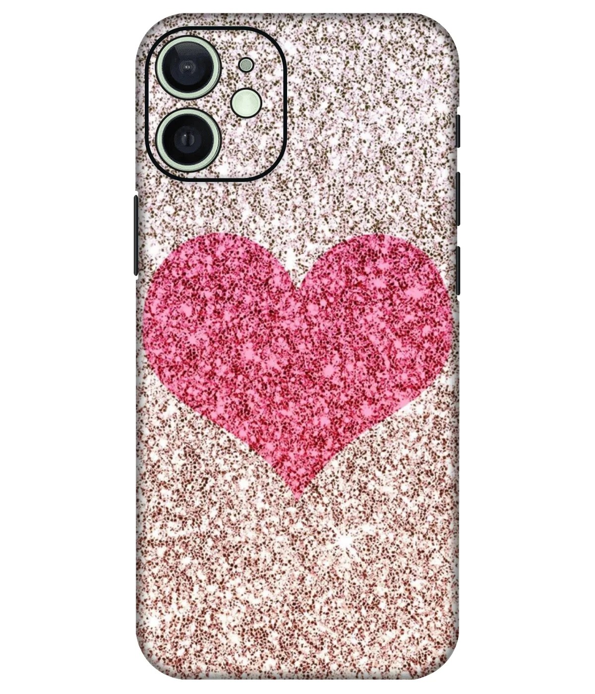 Colourful Glitter Heart Printed Mobile Skin