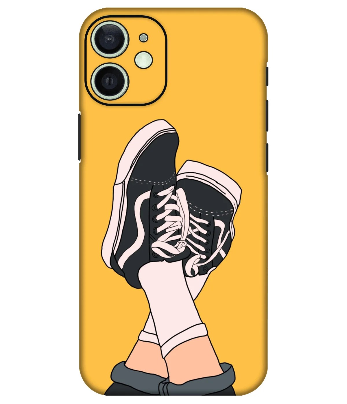Girl Shoe Art Yellow Printed Mobile Skin
