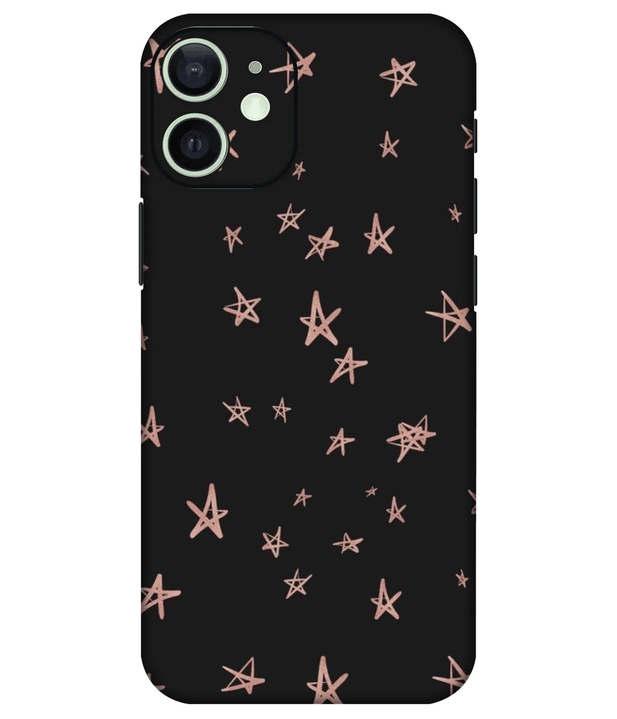 Star Pattern Black Printed Mobile Skin