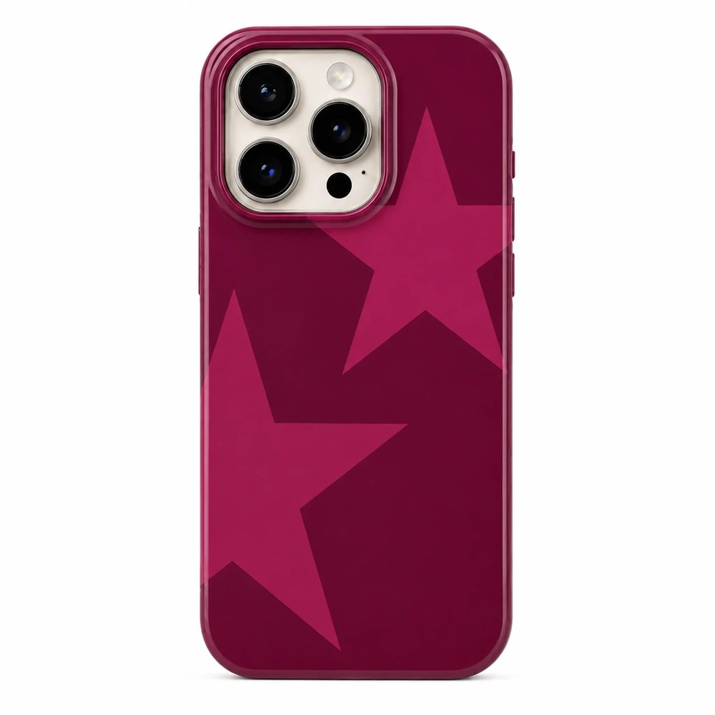 Burgundy Star iPhone Case