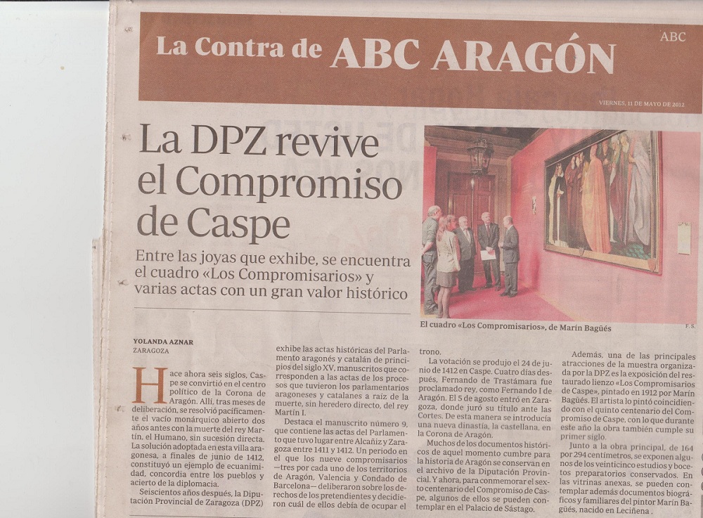 La DZ restaura y expone el cuadro «Los compromisarios» Asociación de Amigos del Castillo del La DZ restaura y expone el cuadro «Los compromisarios» Asociación de Amigos del Castillo del