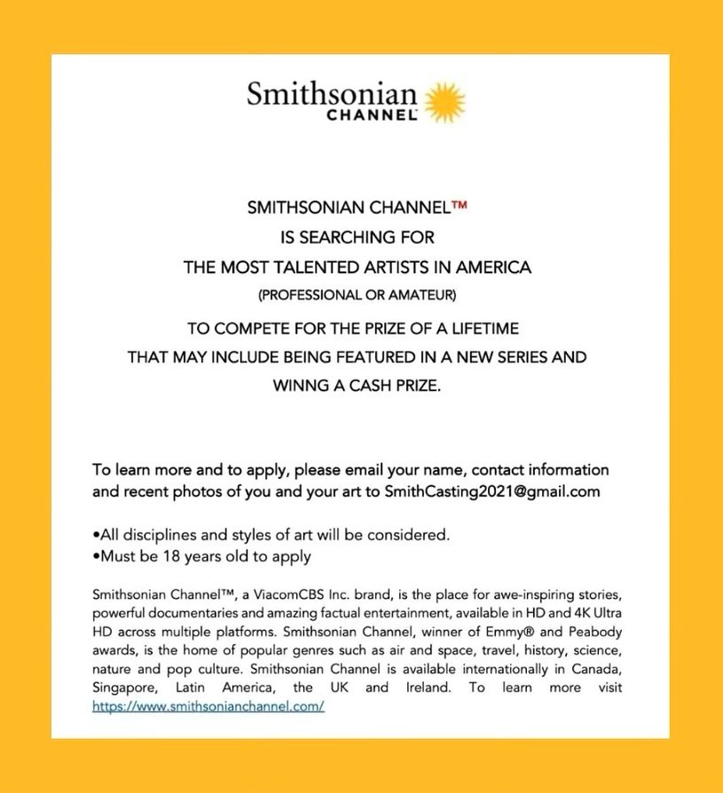 Smithsonian Channel casting artists