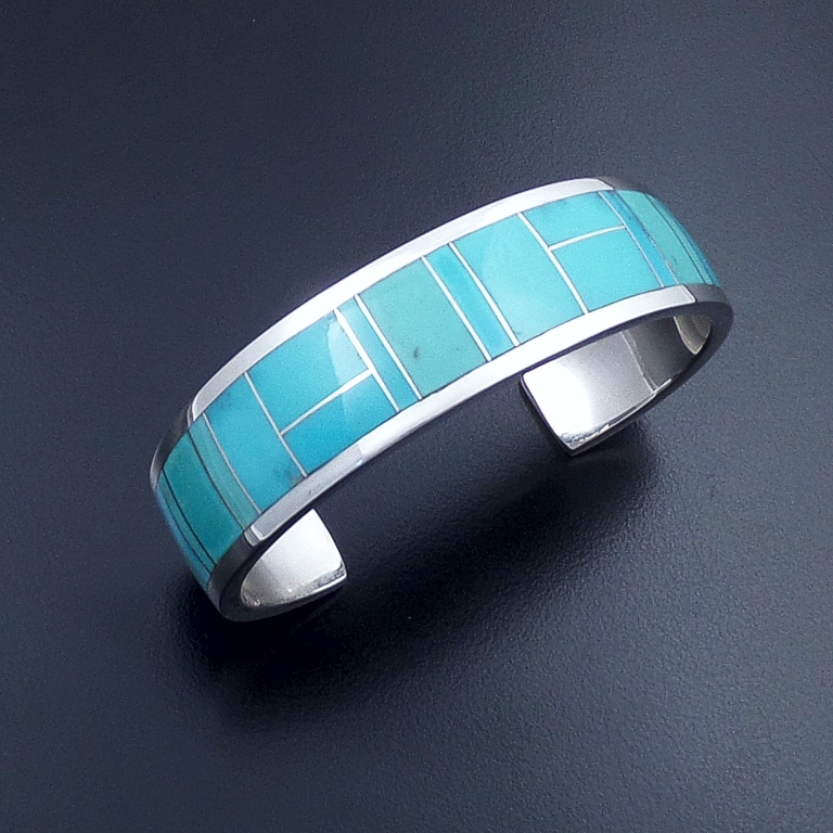 48901 Supersmith / David Rosales Wide Arizona Blue Turquoise Inlay