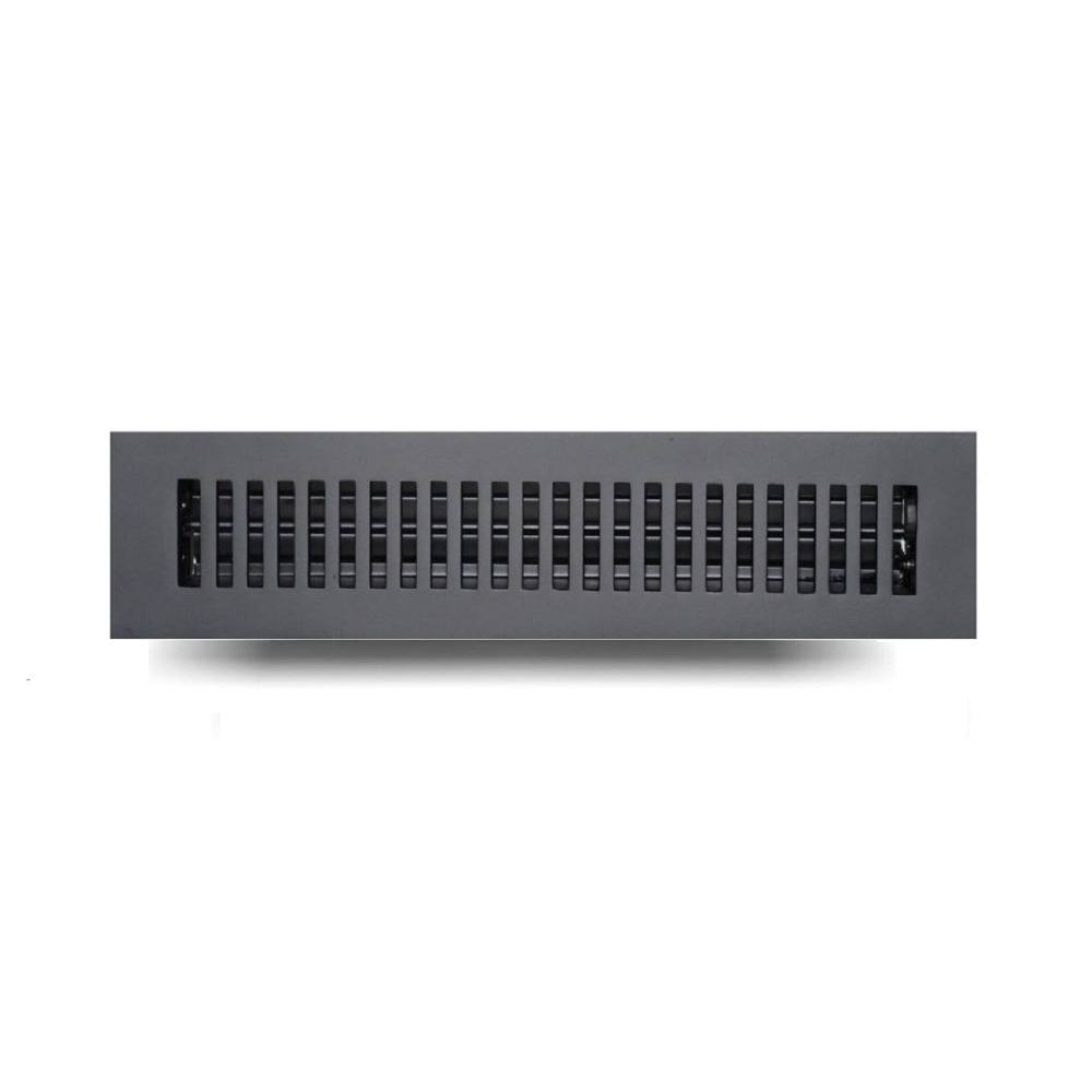 Heavy duty cast Aluminum floor vent cover 2"x14" inch matte black Model Rock