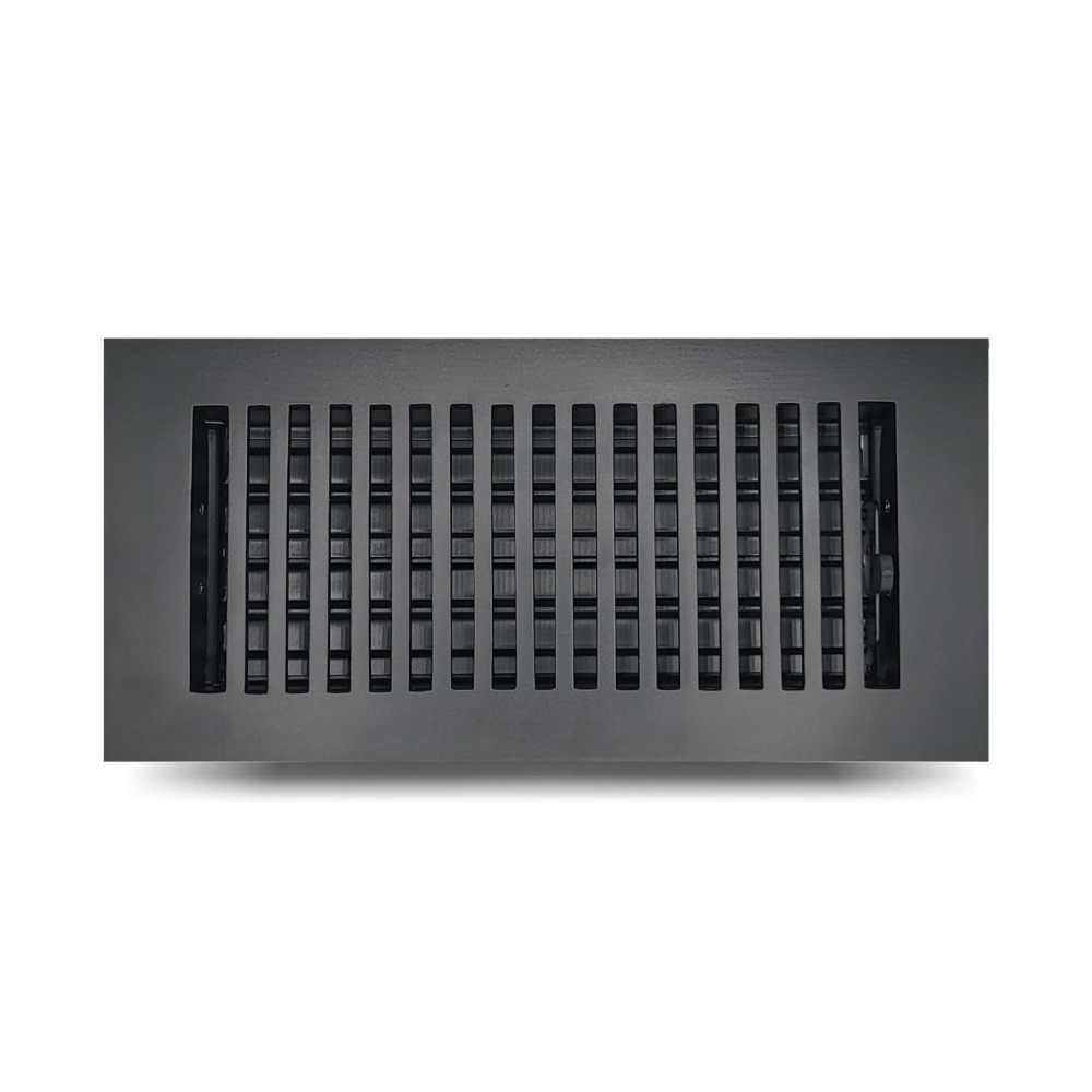 Cast Aluminum Floor vent cover Register 4"x10" Matte Black Model Rock