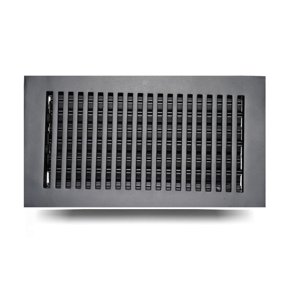 Cast Aluminum HVAC All metal Floor vent cover Register 6"x10" Powdered Coated black Black Model Rock