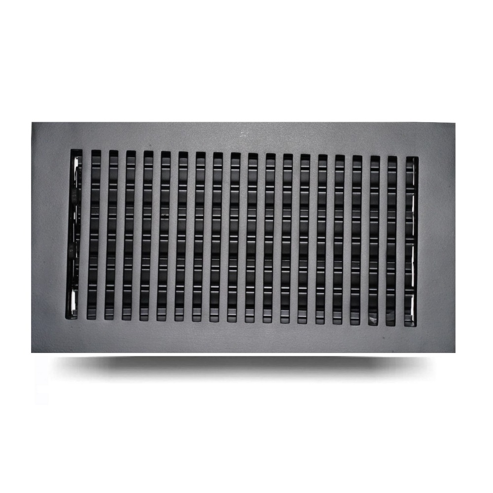 Cast Aluminum HVAC All metal Floor vent cover Register 6"x12" Powdered Coated black Black Model Rock