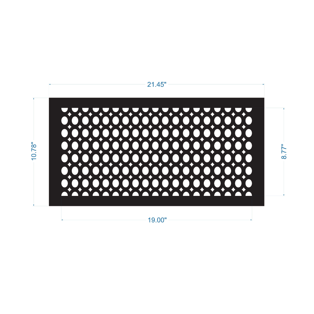 Solid Steel Air Return Grille | Vent Cover 9"x20"-Oval