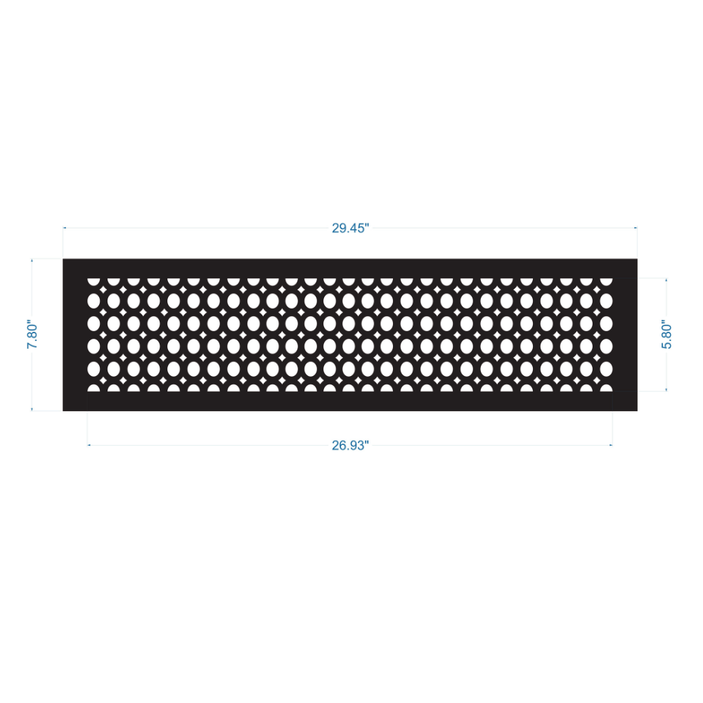 Solid Steel Air Return Grille | Vent Cover 6"x28"-Oval