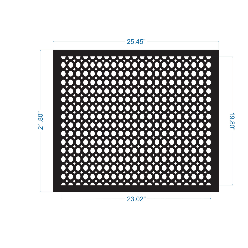 Solid Steel Air Return Grille | Vent Cover 20"x24"-Oval