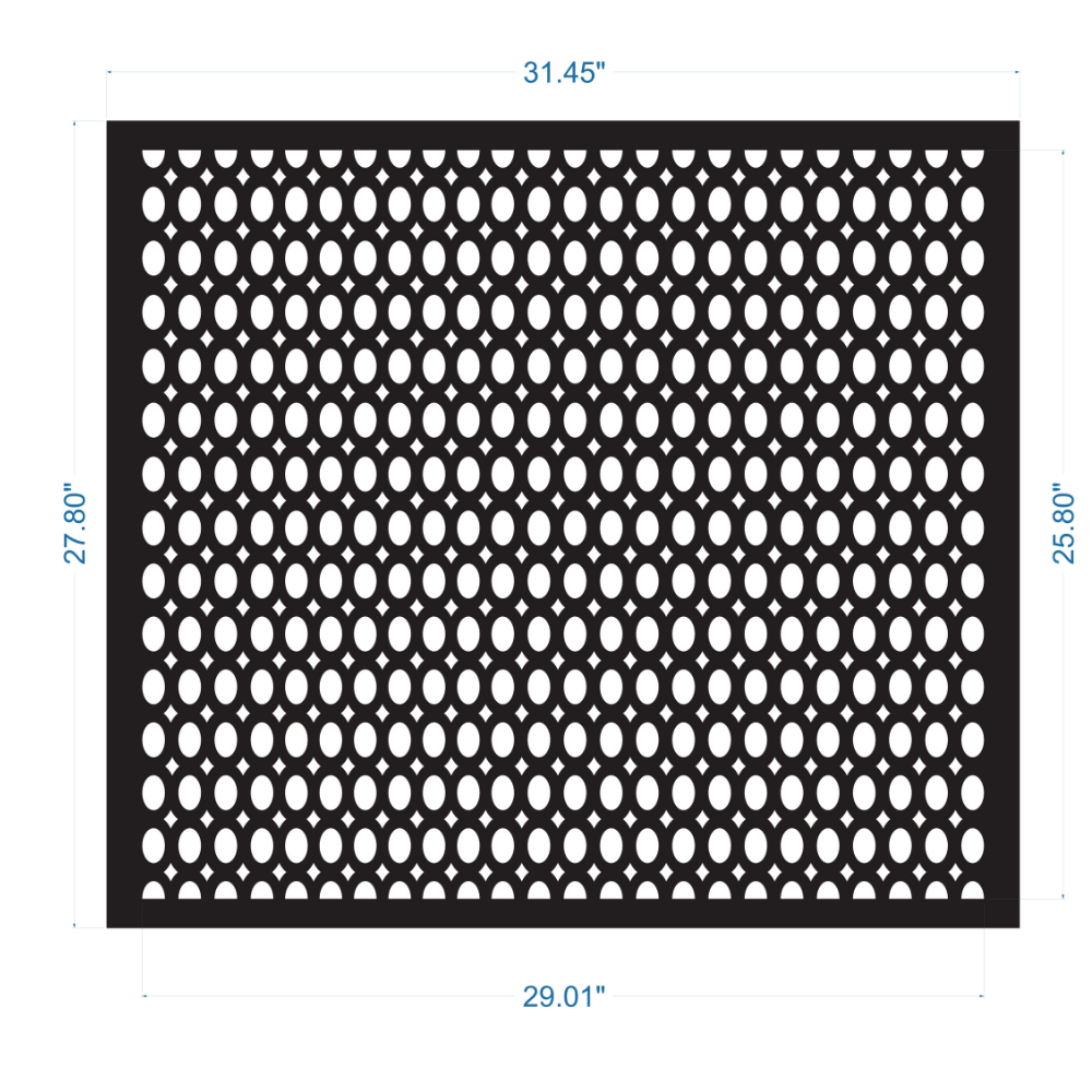 Solid Steel Air Return Grille | Vent Cover 26"x30"-Oval