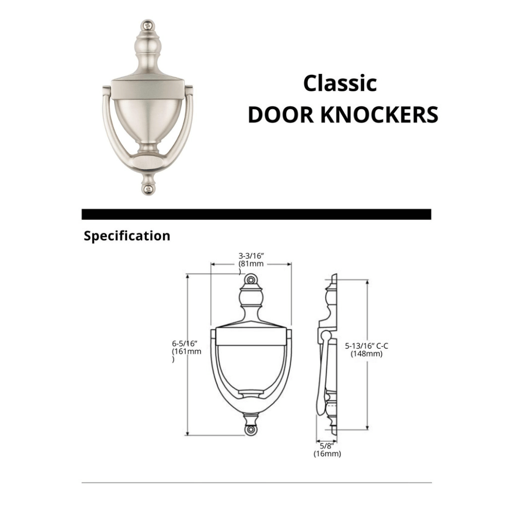 Classic Metal Ring Door Knocker- Satin