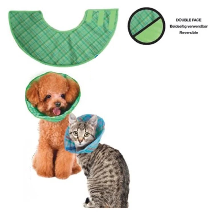 Collar Isabelino de tela - verde - Cat-oh pet shop