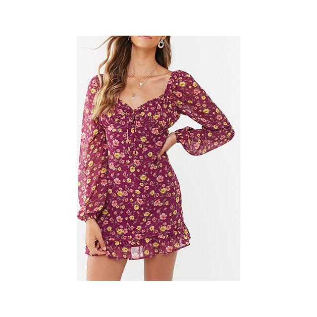 Forever 21 Floral Mini Dress Burgundy Rose From Forever 21 On 21 Buttons