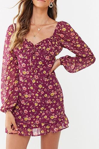 Forever 21 Floral Mini Dress Burgundy Rose From Forever 21 On 21 Buttons