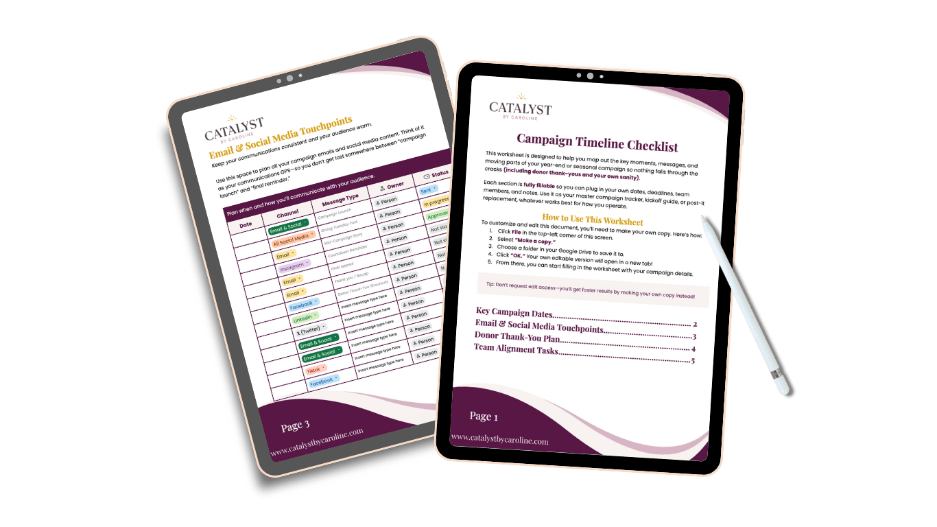 campaign timeline checklist freebie pinterest (website)