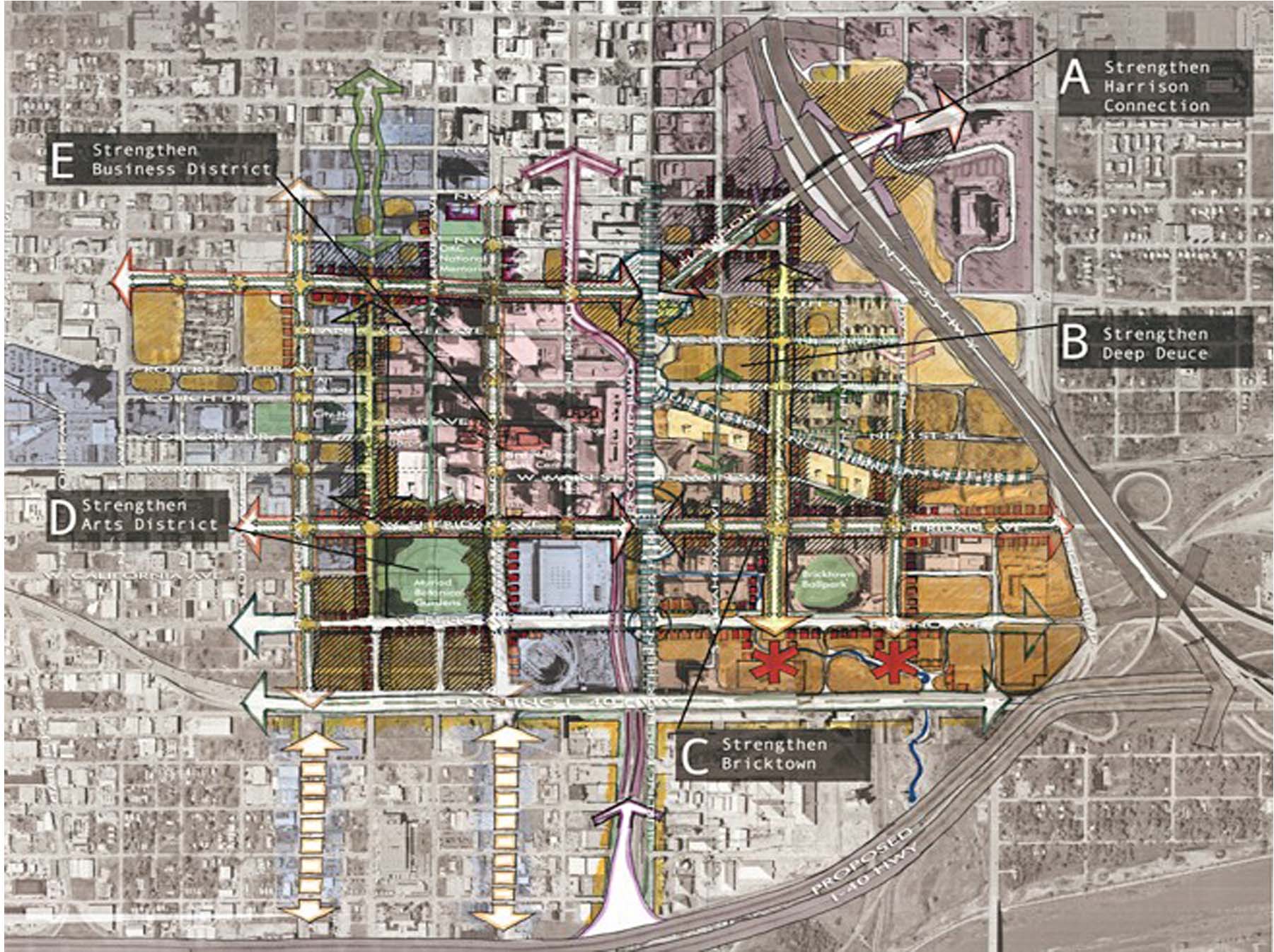 Map Of Downtown Oklahoma City OKC 