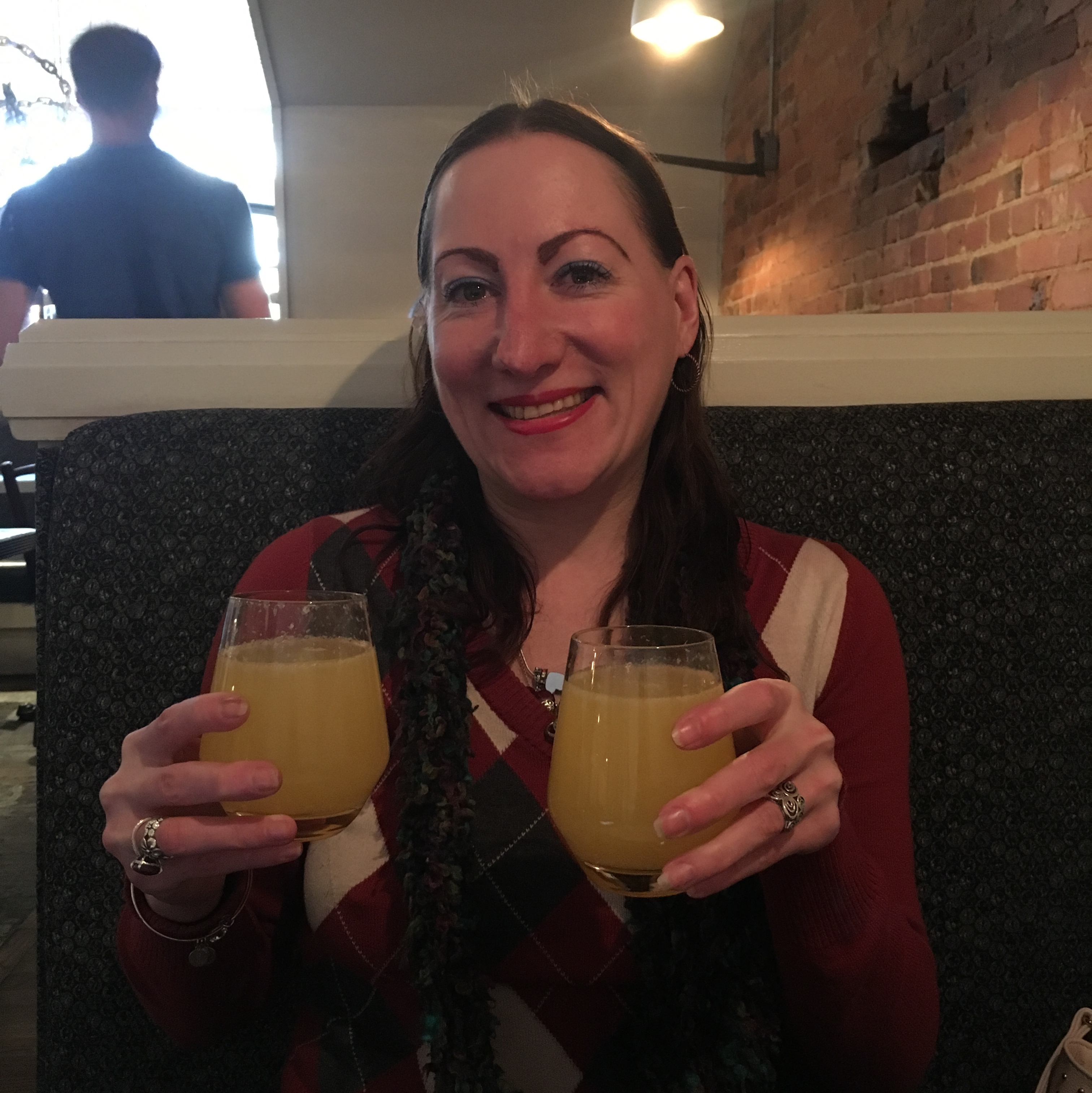 Leah with bottomless mimosas