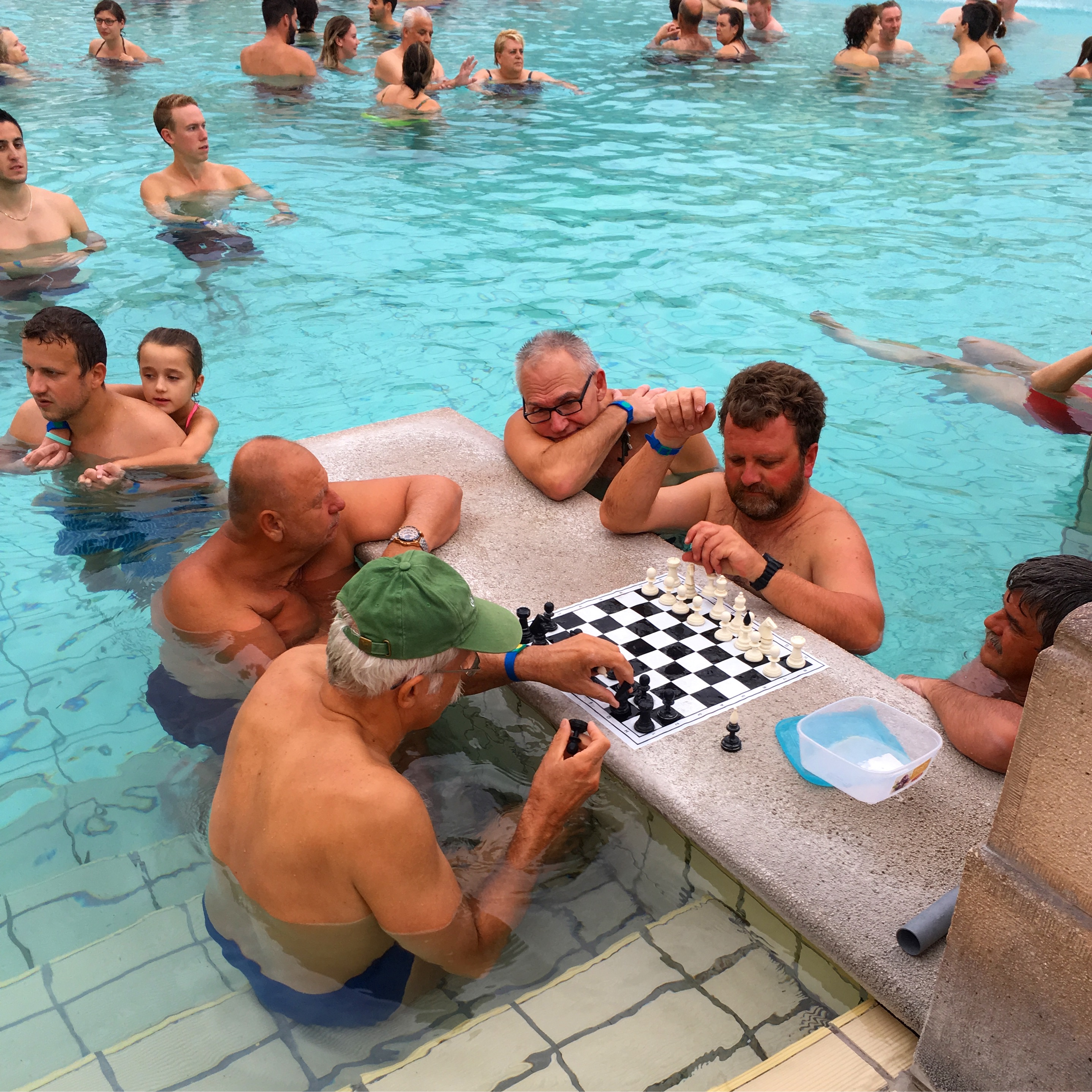 chess players at Szechenyi Medicinal Baths