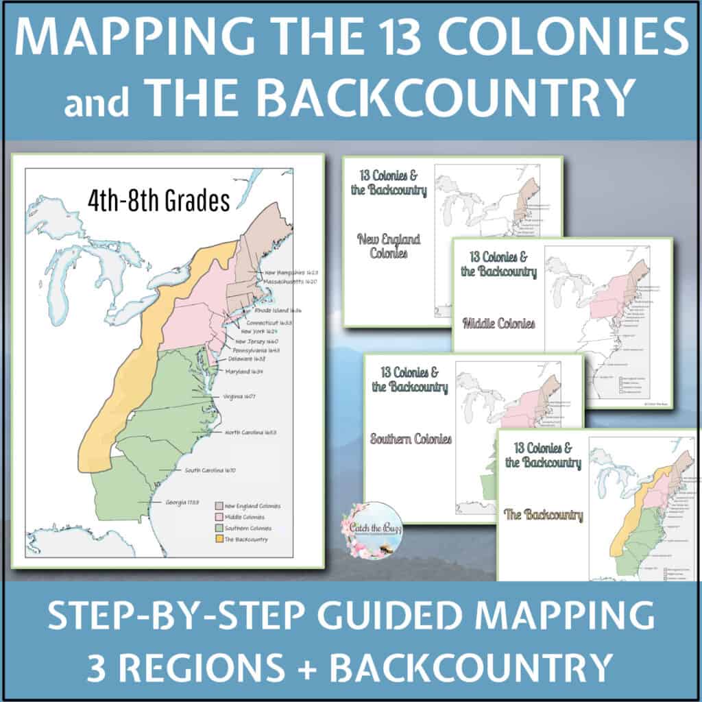 Colonies Map The Backcountry Label And Color Catch Buzz Cover.