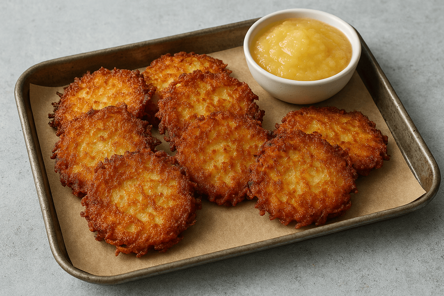 tray of latkes
