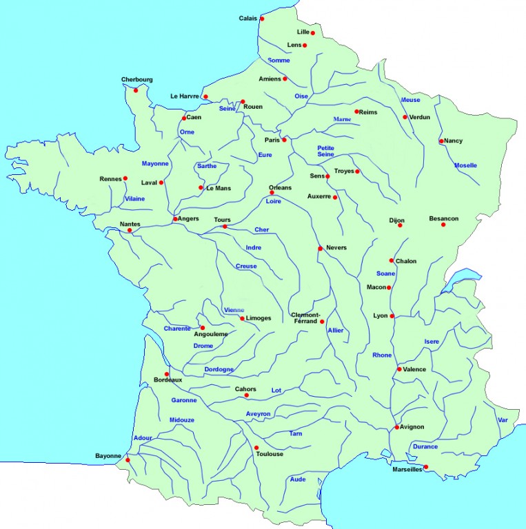 Geography Of France Rivers At Naomi Marshall Blog River Map 