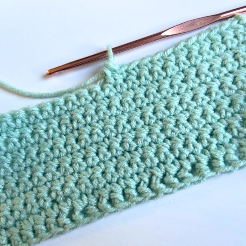crochet sample showing an invisible decrease