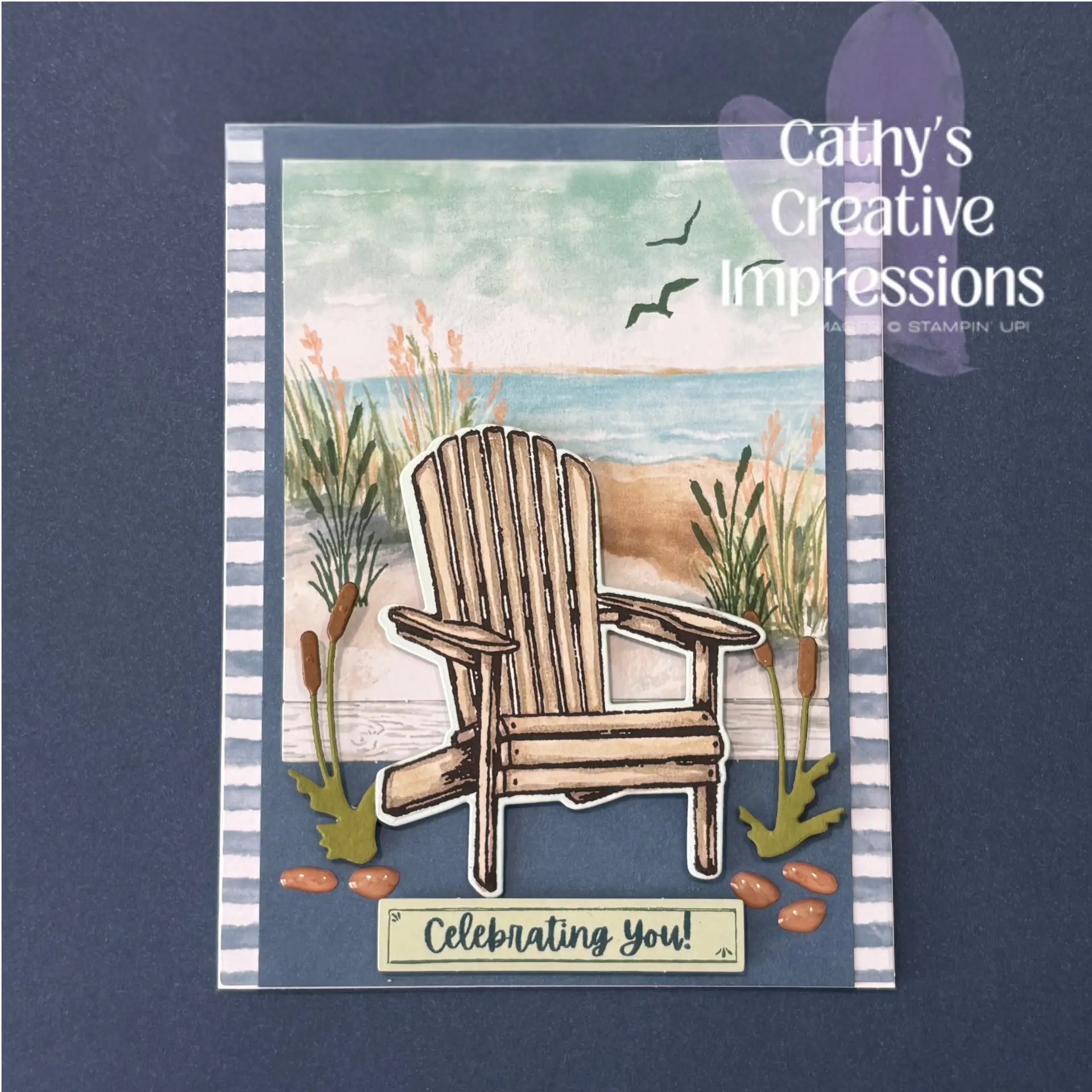 create a handmade card with Adirondack Chair using Stampin' Up! Waterside Retreat Suite and Lakeside Retreat Paper Pumpkin Kit
