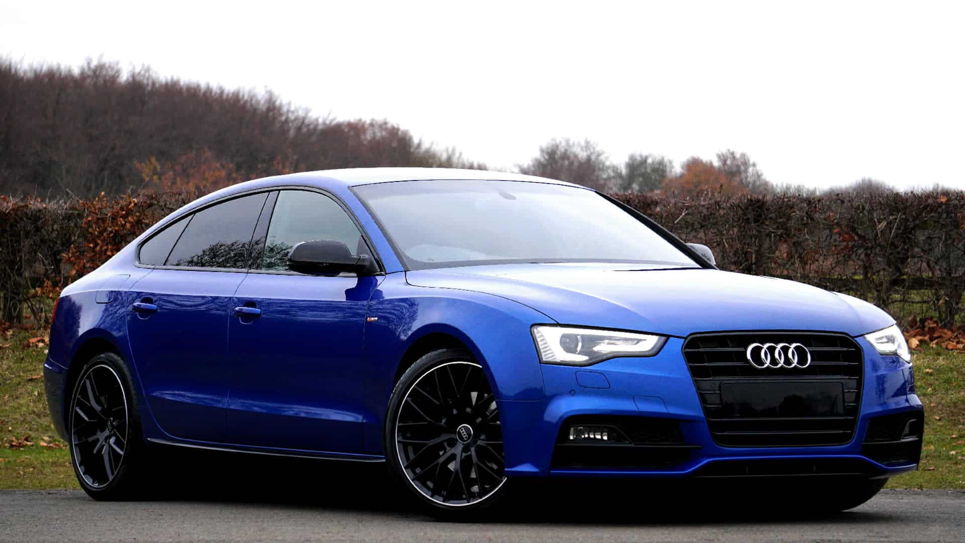 Blue Audi car relevant for cheap catalytic converter replacement from Catman
