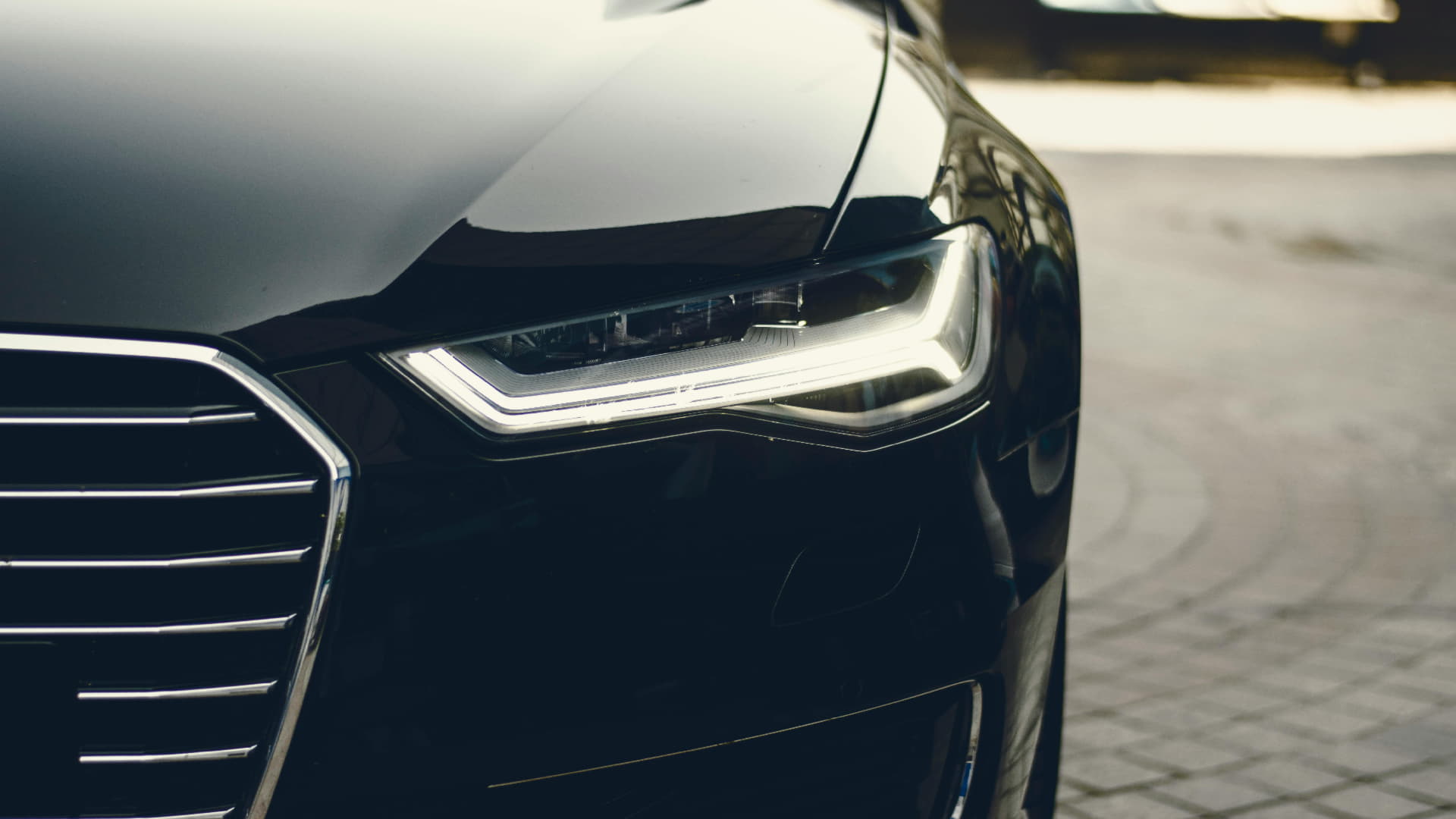 Black sedan front grille and LED headlight for catalytic converters buyers near me