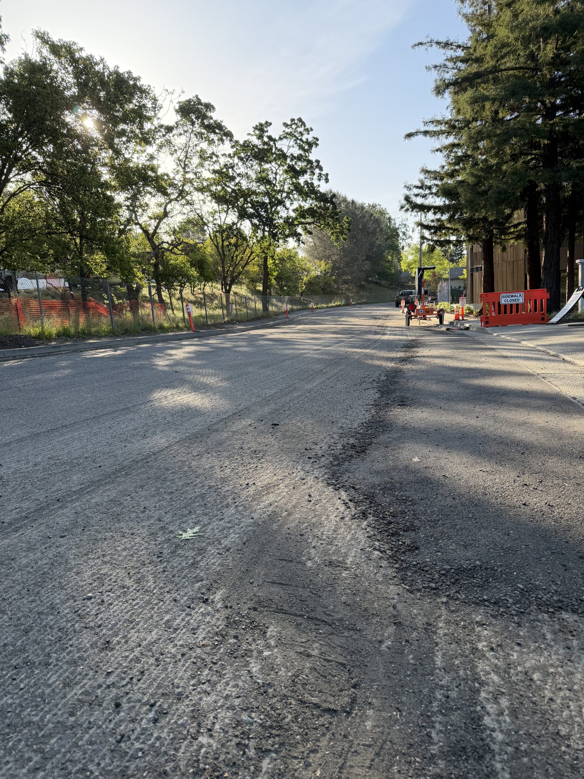 Road work asphalt reconstruction