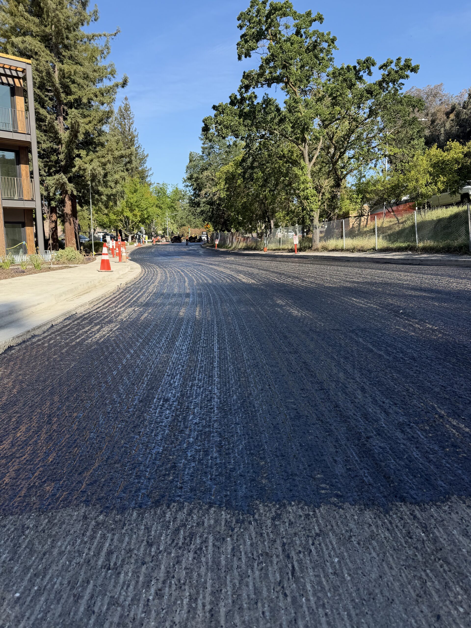 Road work asphalt reconstruction